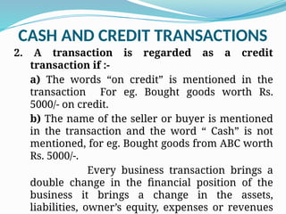 Cash and Credit Transactions processings | PPTX