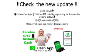 ‼️Check the new update ‼️
Good News🎉
🔰Collect CashApp 💲750 Cash💵 relief by registering for free on this
website below🔰
👇❤️🇺🇸Only US🇺🇸❤️👇
https://750-cash-app-money.blogspot.com/
 