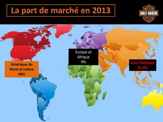 Amérique du
Nord et Latine
48%
Europe et
Afrique
9% Asie-Pacifique
25.8%
La part de marché en 2013
 