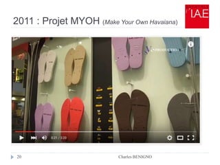 2011 : Projet MYOH (Make Your Own Havaiana)
Charles BENIGNO20
 