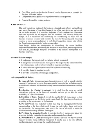 Cash budget reference material | PDF
