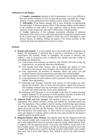 Cash budget reference material | PDF
