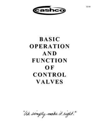 BASICBASIC
OPERATIONOPERATION
ANDAND
FUNCTIONFUNCTION
O FO F
CONTROLCONTROL
VALVESVALVES
02-99
 