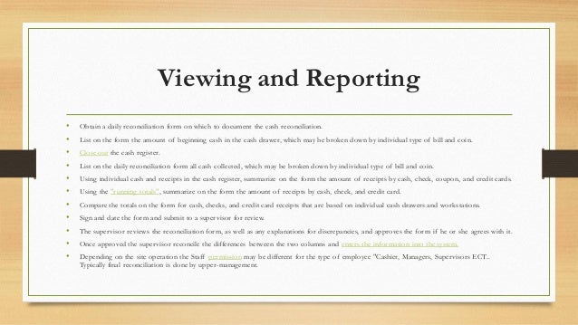 Cash Control Examples And Guidelines