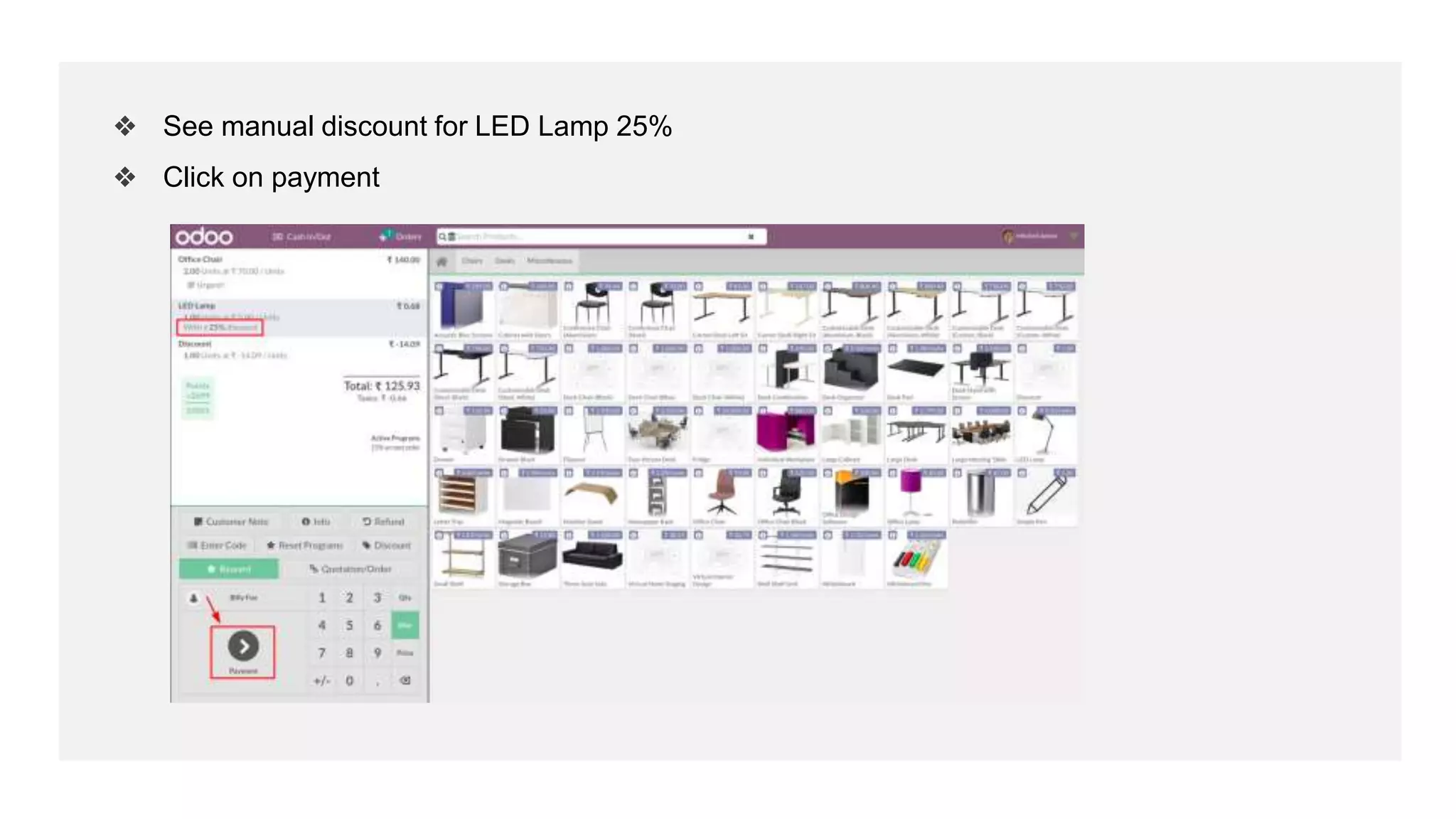 ❖ See manual discount for LED Lamp 25%
❖ Click on payment
 