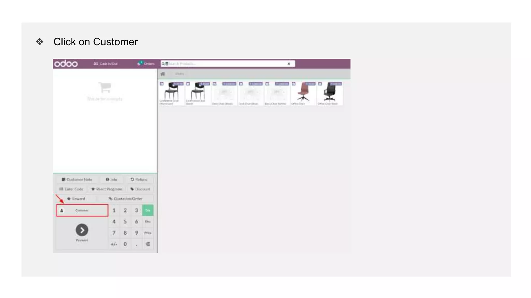 ❖ Click on Customer
 