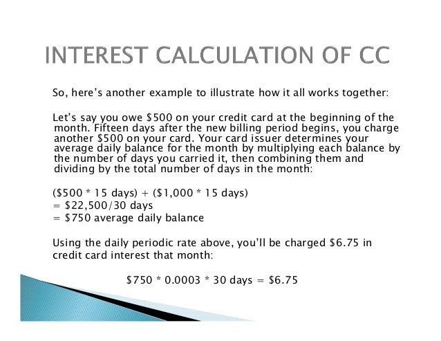 credit card interest calculation