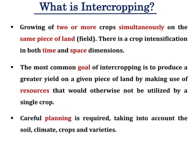 Cash crop based intercropping: A step towards doubling farm income | PPT