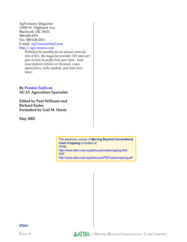 Moving Beyond Conventional Cash Cropping | PDF