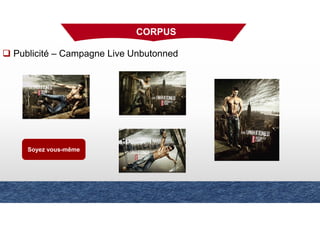 Soyez vous-même
CORPUS
Publicité – Campagne Live Unbutonned
 