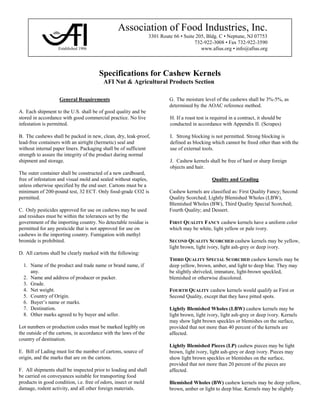 Cashews AFI P1 | PDF