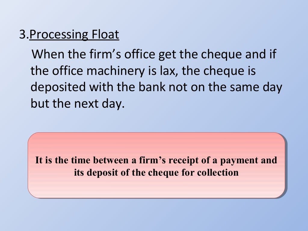 Cash float