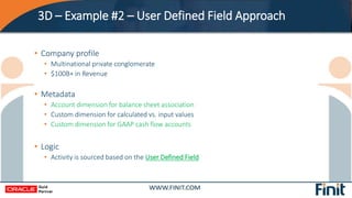 3D – Example #2 – User Defined Field Approach
• Company profile
• Multinational private conglomerate
• $100B+ in Revenue
•...