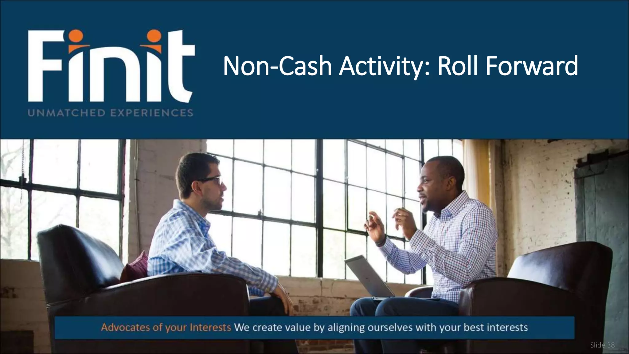 Non-Cash Activity: Roll Forward
Slide 38
 
