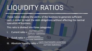LIQUIDITY RATIOS
•
 