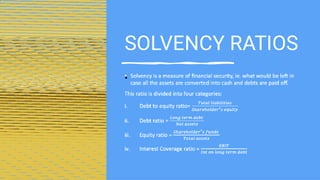 SOLVENCY RATIOS
•
 