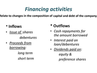 Financing Outflow Cash flow statement | PPTX