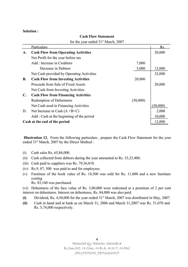 Cash Flow Statement Problems _ Cash Flow Statement: Problems and ...