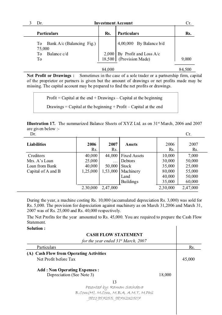 cash flow account