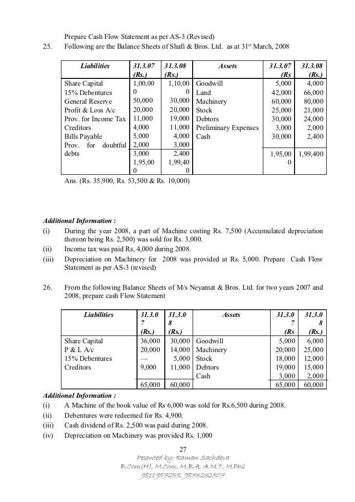 make a cash flow statement