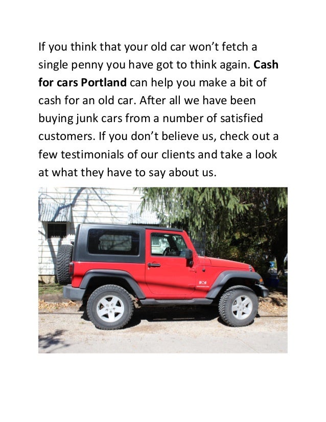 Cash For Junk Cars Portland - It's Easy To Get Paid