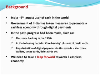 Cashless economy - Presentation of Cashless economy methods to follow | PPT