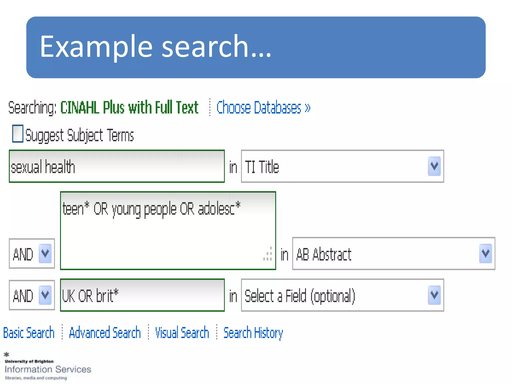 Example search…
 