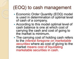 Eoq Balance cash management | PPTX