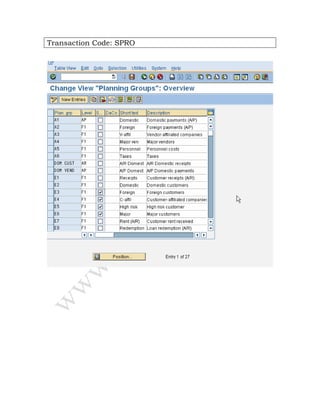 Transaction Code: SPRO
 