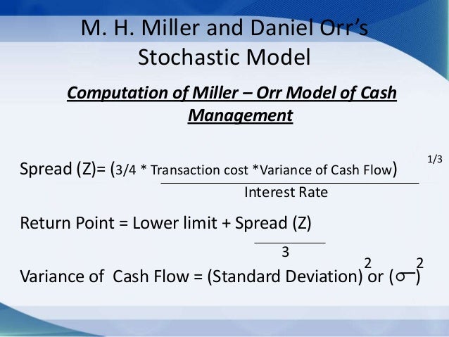 cash management model cash model