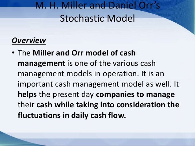 cash management model cash model