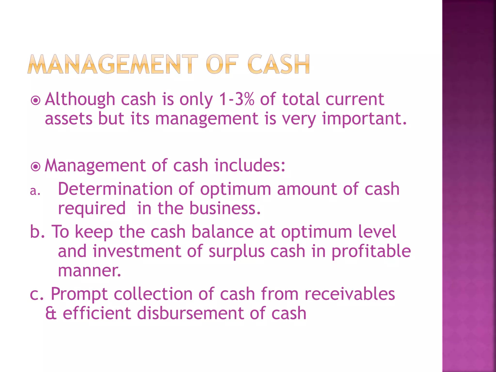 Cash management | PPTX