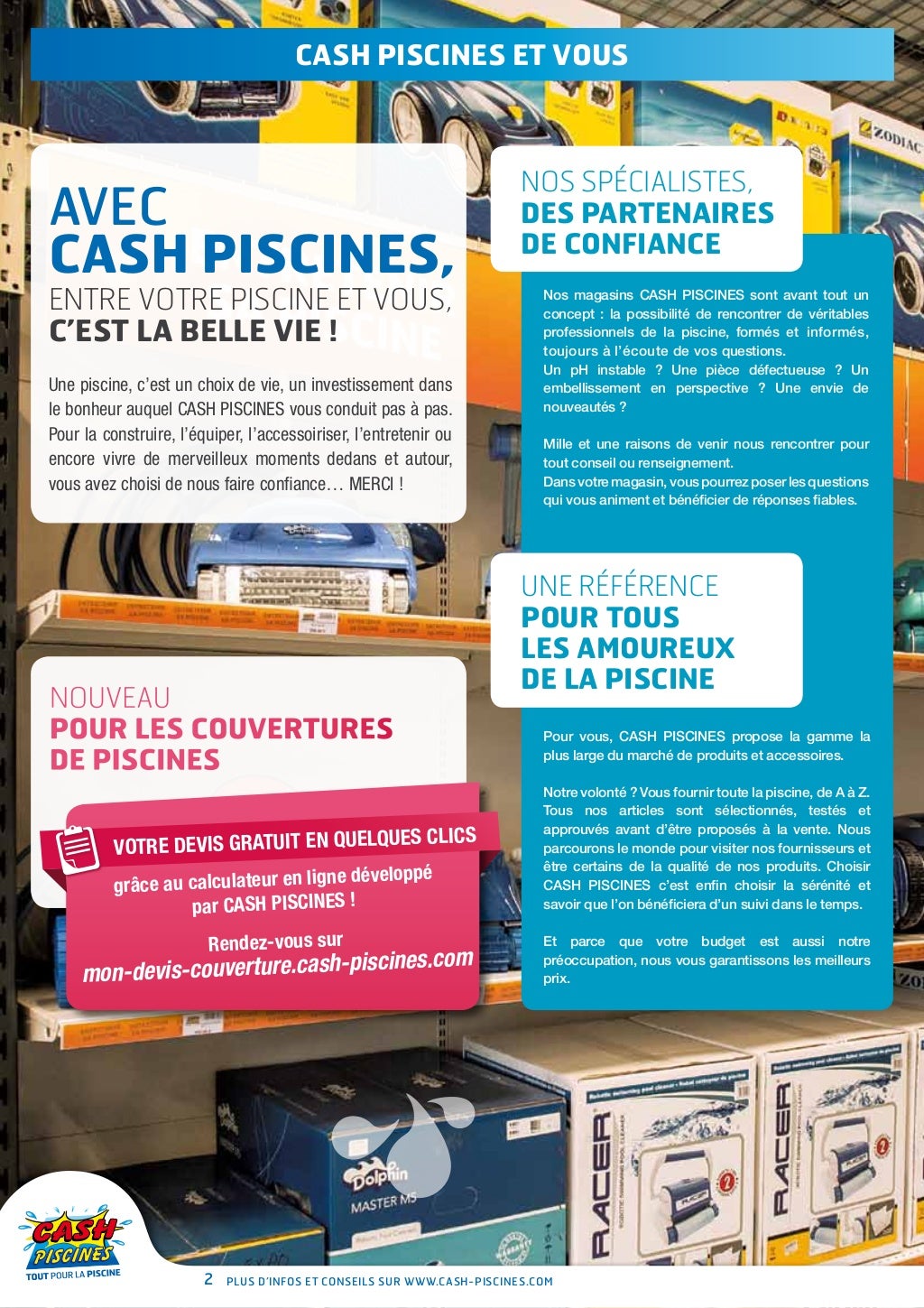 Cash piscines catalogue 2013 entretenir sa piscine