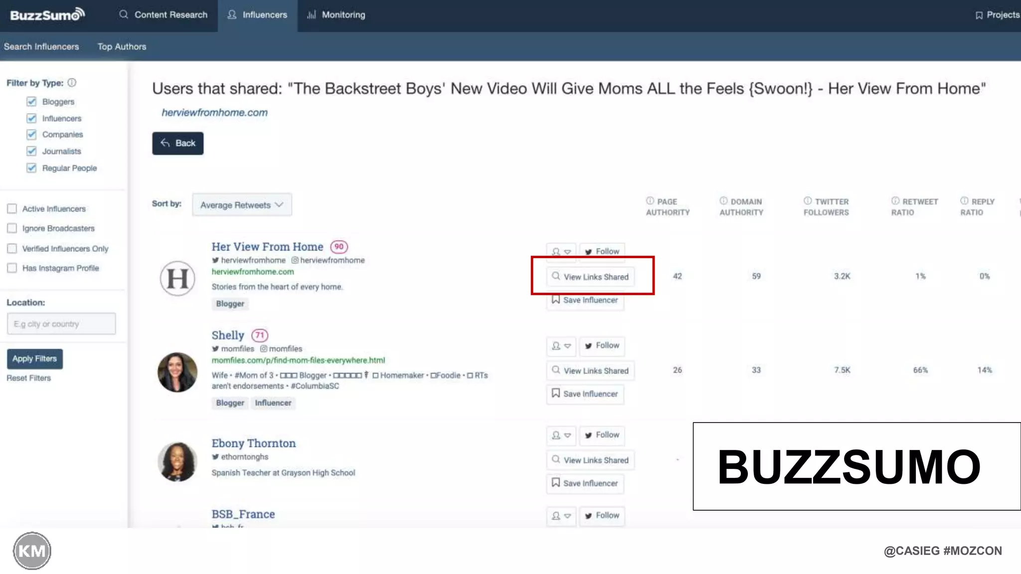 @CASIEG #MOZCON
BUZZSUMO
 