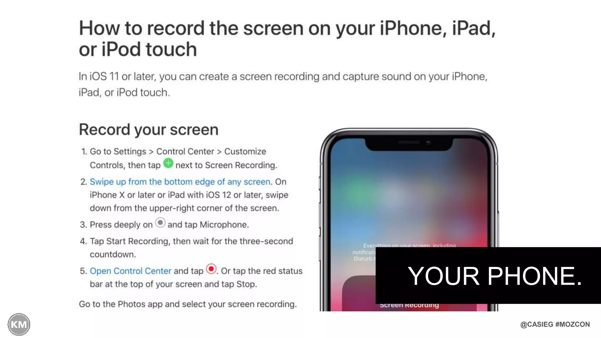 @CASIEG #MOZCON
YOUR PHONE.
 