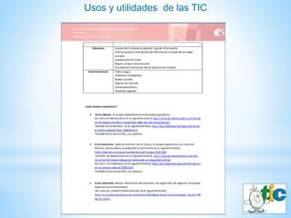 Usos y utilidades de las TIC
 