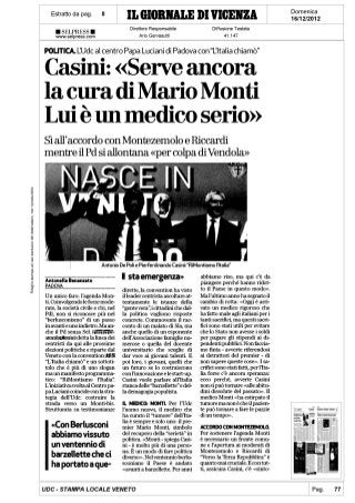 Casini: Serve ancora la cura di Mario Monti. Lui è un medico serio
