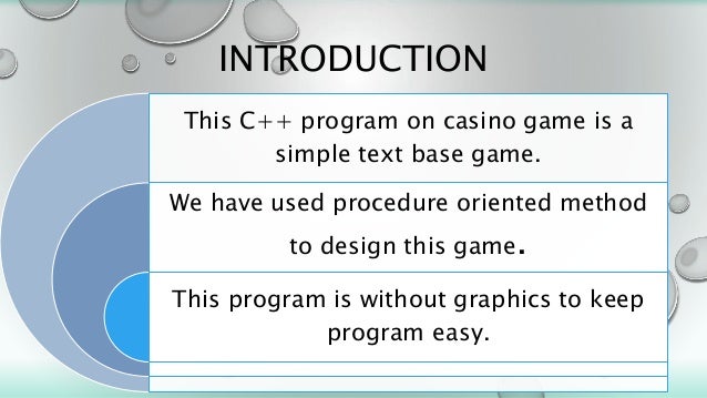 Casino game project based on c++