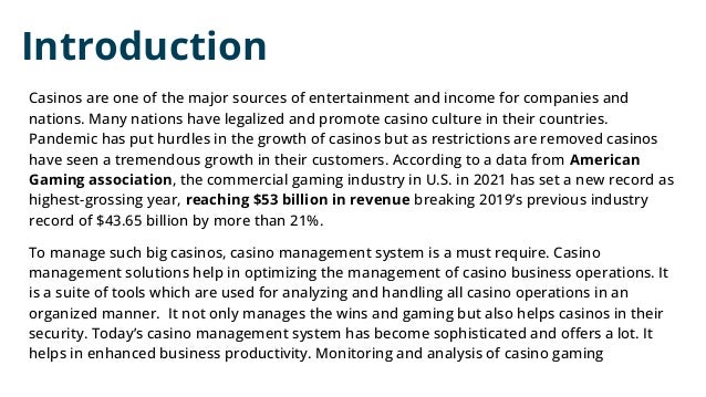 Growth of Casino Management System – See What Data Are Saying | PDF