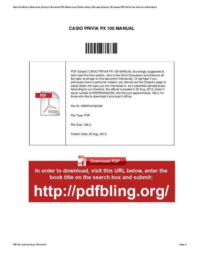 Casio Privia Px 100 Manual