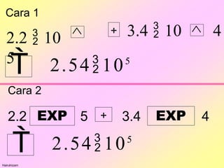 2.54105
+ 3.4  10 4

Cara 1
2.2  10
5
Cara 2
2.2 EXP +
5 3.4 4
EXP
 2.54105
Hairulnizam
 