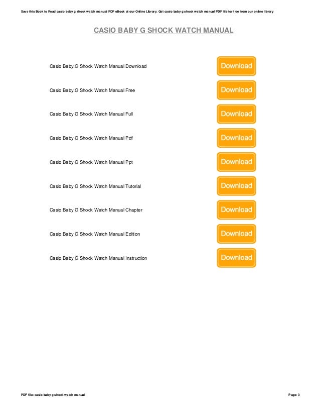 casio baby g shock watch manual