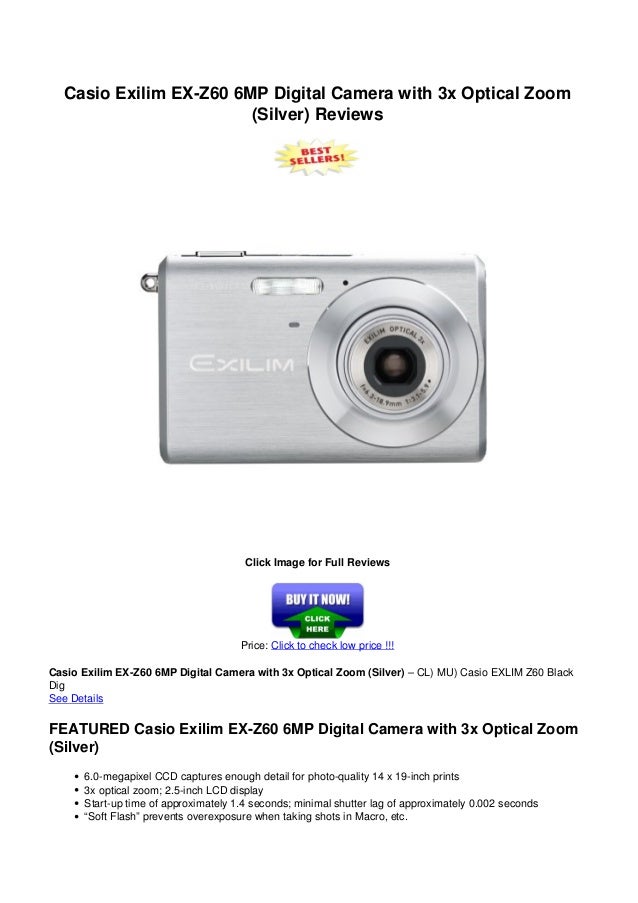 Casio exilim exz60_6_mp_digital_camera_with_3x_optical_zoom_silver_r…