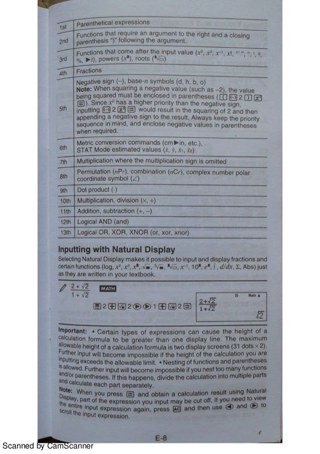 Casio Fx 570 Es Plus Manuale