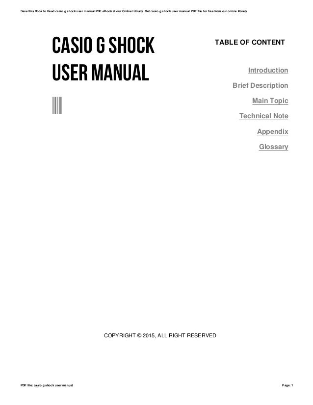 Casio g shock 3263 manual pdf