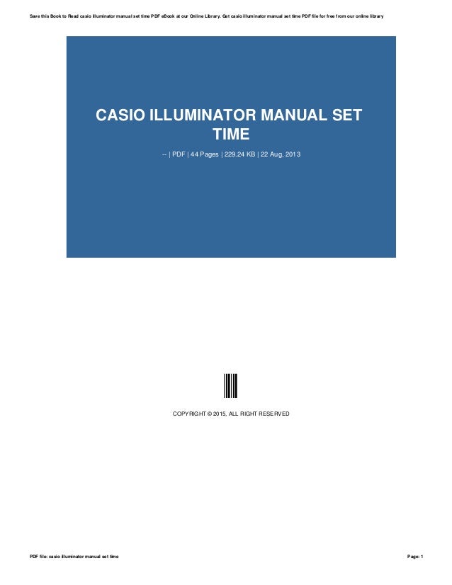 casio illuminator manual pdf
