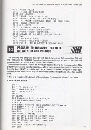 Casio pb 1000 technical reference