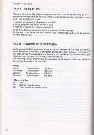 Casio pb 1000 technical reference