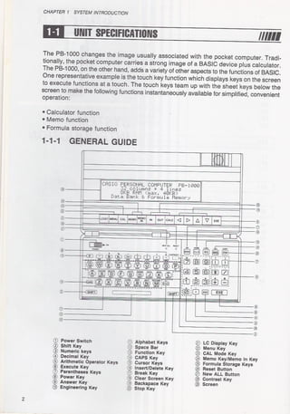 Casio pb 1000 technical reference