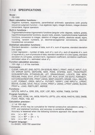 Casio pb 1000 technical reference